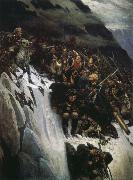 Vasily Surikov Suwoluofu across the Alps oil painting